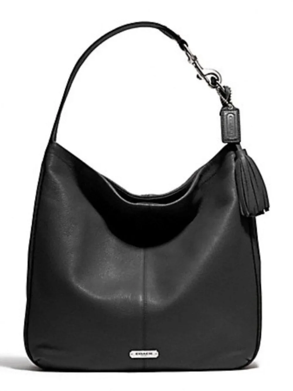 Coach Avery Black Leather Hobo Bag Large